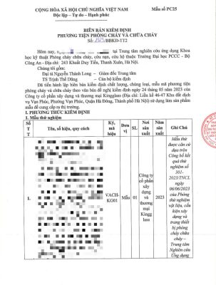 giay-kiem-dinh-pccc-do-kingglass-dot-thu-nghiem giấy kiểm định pccc do kingglass đốt thử nghiệm